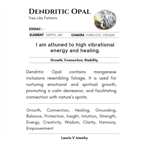 SOLD Yellow Dendritic Opal Gemstone Beads Bracelet - Picture 8 of 9